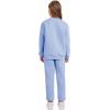 imageFlygo Boys Girls 2 Piece Outfits Fleece Kids Sweatsuit Crewneck Sweatshirt and Sweatpants Tracksuit Clothing SetLight Blue