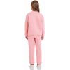 imageFlygo Boys Girls 2 Piece Outfits Fleece Kids Sweatsuit Crewneck Sweatshirt and Sweatpants Tracksuit Clothing SetPink