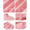 imageFlygo Boys Girls 2 Piece Outfits Fleece Kids Sweatsuit Crewneck Sweatshirt and Sweatpants Tracksuit Clothing SetPink