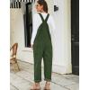 imageFlygo Corduroy Overalls for Women Loose Fit Adjustable Straps Long Bib Pants Wide Leg Jumpsuits with PocketsArmy Green