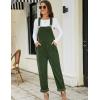 imageFlygo Corduroy Overalls for Women Loose Fit Adjustable Straps Long Bib Pants Wide Leg Jumpsuits with PocketsArmy Green