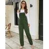 imageFlygo Corduroy Overalls for Women Loose Fit Adjustable Straps Long Bib Pants Wide Leg Jumpsuits with PocketsArmy Green