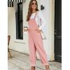 imageFlygo Corduroy Overalls for Women Loose Fit Adjustable Straps Long Bib Pants Wide Leg Jumpsuits with PocketsPink
