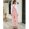 imageFlygo Corduroy Overalls for Women Loose Fit Adjustable Straps Long Bib Pants Wide Leg Jumpsuits with PocketsPink
