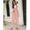 imageFlygo Corduroy Overalls for Women Loose Fit Adjustable Straps Long Bib Pants Wide Leg Jumpsuits with PocketsPink