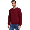 imageFlygo Mens Warm Sherpa Lined Crewneck Sweatshirts Fleece Pullover Tops Heavyweight Thick Thermal Cotton SweatShirtsMaroon
