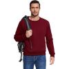 imageFlygo Mens Warm Sherpa Lined Crewneck Sweatshirts Fleece Pullover Tops Heavyweight Thick Thermal Cotton SweatShirtsMaroon