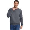 imageFlygo Mens Warm Sherpa Lined Crewneck Sweatshirts Fleece Pullover Tops Heavyweight Thick Thermal Cotton SweatShirtsSmokygray