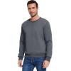 imageFlygo Mens Warm Sherpa Lined Crewneck Sweatshirts Fleece Pullover Tops Heavyweight Thick Thermal Cotton SweatShirtsSmokygray