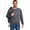 imageFlygo Mens Warm Sherpa Lined Crewneck Sweatshirts Fleece Pullover Tops Heavyweight Thick Thermal Cotton SweatShirtsSmokygray