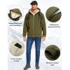 imageFlygo Sherpa Hoodies for Men Zip Up Winter Fleece Lined Hooded Sweatshirt Heavyweight Warm JacketsArmy Green