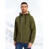 imageFlygo Sherpa Hoodies for Men Zip Up Winter Fleece Lined Hooded Sweatshirt Heavyweight Warm JacketsArmy Green