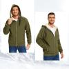 imageFlygo Sherpa Hoodies for Men Zip Up Winter Fleece Lined Hooded Sweatshirt Heavyweight Warm JacketsArmy Green
