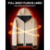 imageFlygo Sherpa Hoodies for Men Zip Up Winter Fleece Lined Hooded Sweatshirt Heavyweight Warm JacketsArmy Green