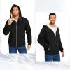imageFlygo Sherpa Hoodies for Men Zip Up Winter Fleece Lined Hooded Sweatshirt Heavyweight Warm JacketsBlack