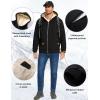 imageFlygo Sherpa Hoodies for Men Zip Up Winter Fleece Lined Hooded Sweatshirt Heavyweight Warm JacketsBlack
