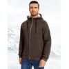 imageFlygo Sherpa Hoodies for Men Zip Up Winter Fleece Lined Hooded Sweatshirt Heavyweight Warm JacketsCoffee Brown