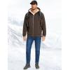 imageFlygo Sherpa Hoodies for Men Zip Up Winter Fleece Lined Hooded Sweatshirt Heavyweight Warm JacketsCoffee Brown
