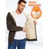 imageFlygo Sherpa Hoodies for Men Zip Up Winter Fleece Lined Hooded Sweatshirt Heavyweight Warm JacketsCoffee Brown