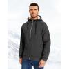 imageFlygo Sherpa Hoodies for Men Zip Up Winter Fleece Lined Hooded Sweatshirt Heavyweight Warm JacketsDark Grey