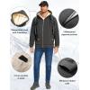 imageFlygo Sherpa Hoodies for Men Zip Up Winter Fleece Lined Hooded Sweatshirt Heavyweight Warm JacketsDark Grey