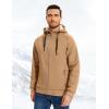 imageFlygo Sherpa Hoodies for Men Zip Up Winter Fleece Lined Hooded Sweatshirt Heavyweight Warm JacketsKhaki