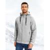 imageFlygo Sherpa Hoodies for Men Zip Up Winter Fleece Lined Hooded Sweatshirt Heavyweight Warm JacketsLight Grey