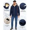 imageFlygo Sherpa Hoodies for Men Zip Up Winter Fleece Lined Hooded Sweatshirt Heavyweight Warm JacketsNavy