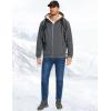 imageFlygo Sherpa Hoodies for Men Zip Up Winter Fleece Lined Hooded Sweatshirt Heavyweight Warm JacketsSmoky Gray