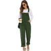 imageFlygo Corduroy Overalls for Women Loose Fit Adjustable Straps Long Bib Pants Wide Leg Jumpsuits with PocketsArmy Green