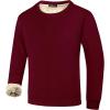 imageFlygo Mens Warm Sherpa Lined Crewneck Sweatshirts Fleece Pullover Tops Heavyweight Thick Thermal Cotton SweatShirtsMaroon