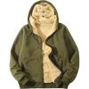 imageFlygo Sherpa Hoodies for Men Zip Up Winter Fleece Lined Hooded Sweatshirt Heavyweight Warm JacketsArmy Green