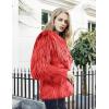 imageFlygo Faux Fur Coat Women Faux Fur Jacket Fluffy Open Front Cardigan Shaggy Short Coat Fall Winter JacketRed