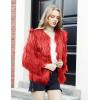 imageFlygo Faux Fur Coat Women Faux Fur Jacket Fluffy Open Front Cardigan Shaggy Short Coat Fall Winter JacketRed