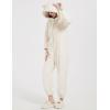 imageFlygo Womens Onesies Pajamas One Piece Hooded Adult Pajama Jumpsuit Winter Fuzzy SleepwearBeige