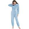 imageFlygo Womens Onesies Pajamas One Piece Hooded Adult Pajama Jumpsuit Winter Fuzzy SleepwearBlue