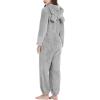 imageFlygo Womens Onesies Pajamas One Piece Hooded Adult Pajama Jumpsuit Winter Fuzzy SleepwearGrey
