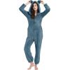 imageFlygo Womens Onesies Pajamas One Piece Hooded Adult Pajama Jumpsuit Winter Fuzzy SleepwearNavy