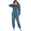 imageFlygo Womens Onesies Pajamas One Piece Hooded Adult Pajama Jumpsuit Winter Fuzzy SleepwearNavy