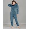 imageFlygo Womens Onesies Pajamas One Piece Hooded Adult Pajama Jumpsuit Winter Fuzzy SleepwearNavy