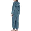 imageFlygo Womens Onesies Pajamas One Piece Hooded Adult Pajama Jumpsuit Winter Fuzzy SleepwearNavy