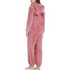 imageFlygo Womens Onesies Pajamas One Piece Hooded Adult Pajama Jumpsuit Winter Fuzzy SleepwearPink