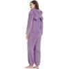 imageFlygo Womens Onesies Pajamas One Piece Hooded Adult Pajama Jumpsuit Winter Fuzzy SleepwearPurple
