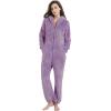 imageFlygo Womens Onesies Pajamas One Piece Hooded Adult Pajama Jumpsuit Winter Fuzzy SleepwearPurple