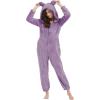 imageFlygo Womens Onesies Pajamas One Piece Hooded Adult Pajama Jumpsuit Winter Fuzzy SleepwearPurple