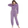 imageFlygo Womens Onesies Pajamas One Piece Hooded Adult Pajama Jumpsuit Winter Fuzzy SleepwearPurple