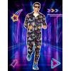 imageFlygo 80s 90s Outfit for Men Retro Track Suits 80s Tracksuit Set Windbreaker Hip Hop Party Rave OutfitsBlack