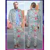 imageFlygo 80s 90s Outfit for Men Retro Track Suits 80s Tracksuit Set Windbreaker Hip Hop Party Rave OutfitsGreen