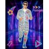 imageFlygo 80s 90s Outfit for Men Retro Track Suits 80s Tracksuit Set Windbreaker Hip Hop Party Rave OutfitsGreen