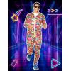 imageFlygo 80s 90s Outfit for Men Retro Track Suits 80s Tracksuit Set Windbreaker Hip Hop Party Rave OutfitsRed